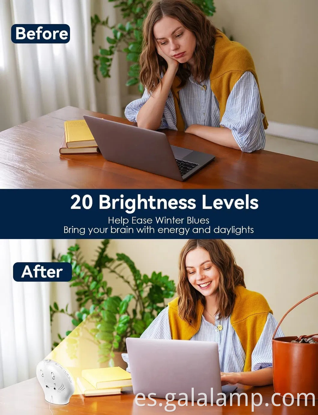 Despertador de la mañana radiante con radio FM y luz nocturna relajante